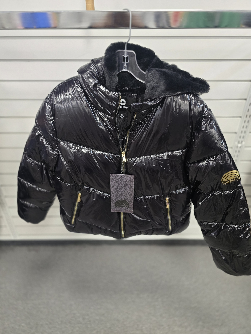 Womens Black Puffer Jacket with Hood -